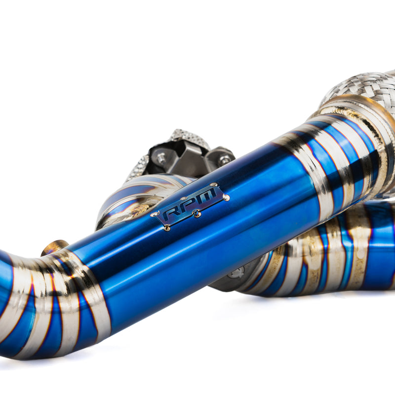 RPM Maverick R Titanium 3" Side Exit E-Valve Down Pipe - 2 Seat & MAX