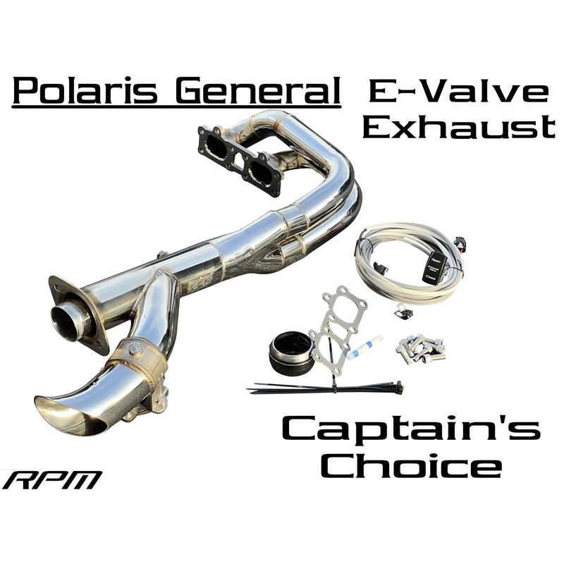 RPM SxS Polaris General 1000 2.5" E-valve Captain's Choice Side Dump Exhaust - RPM SXS